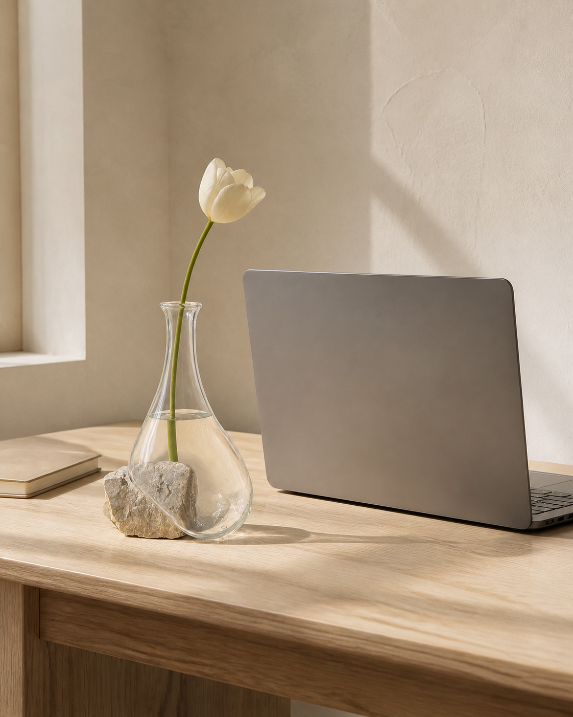 Stoneveil No. 002 styled beside a laptop on a quiet office desk